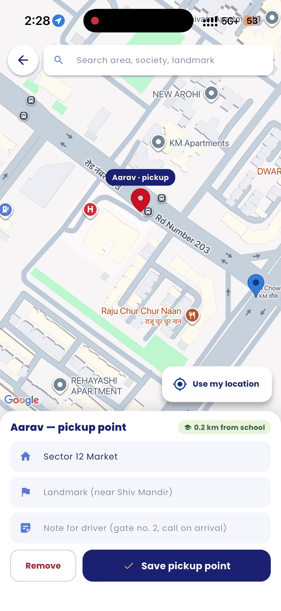 Set pin on map