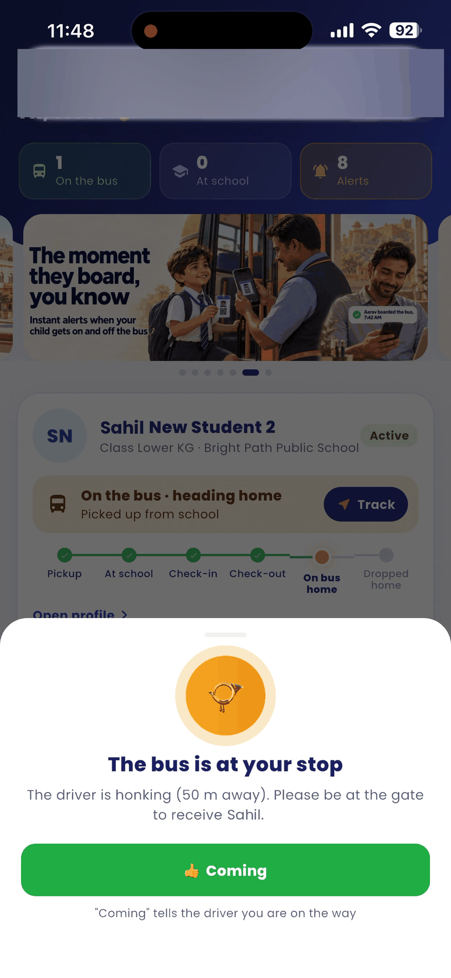 Bus at stop