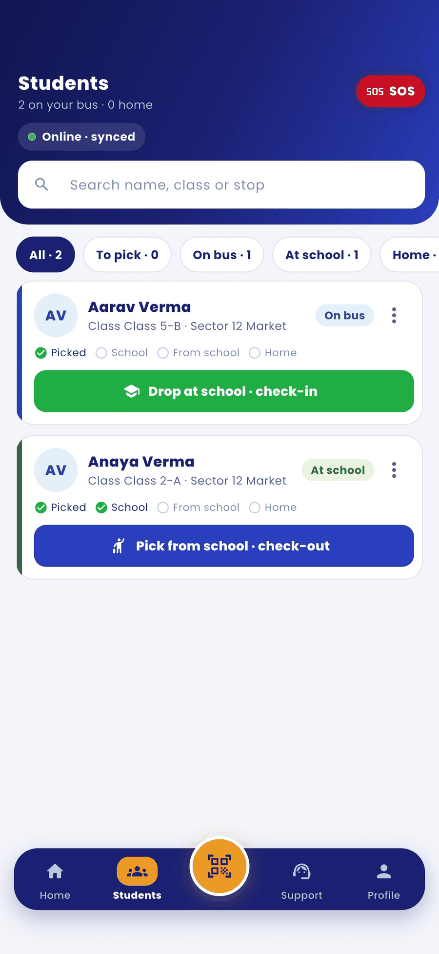 Student buttons