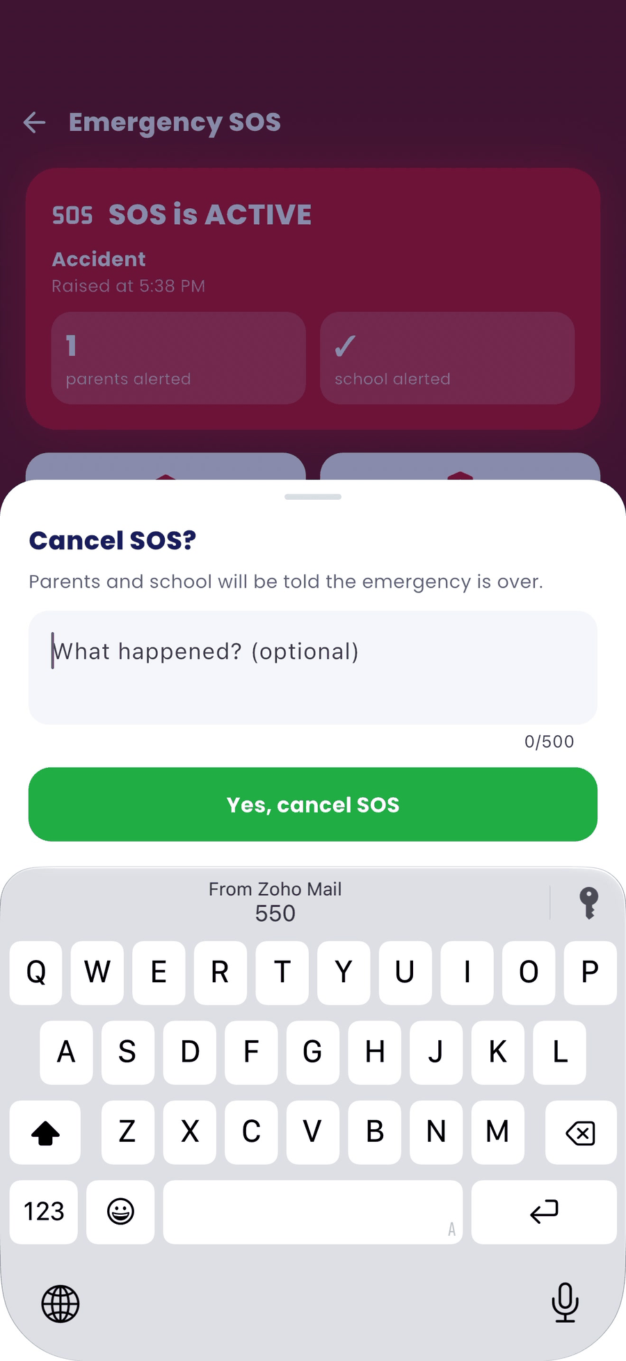 Cancel SOS