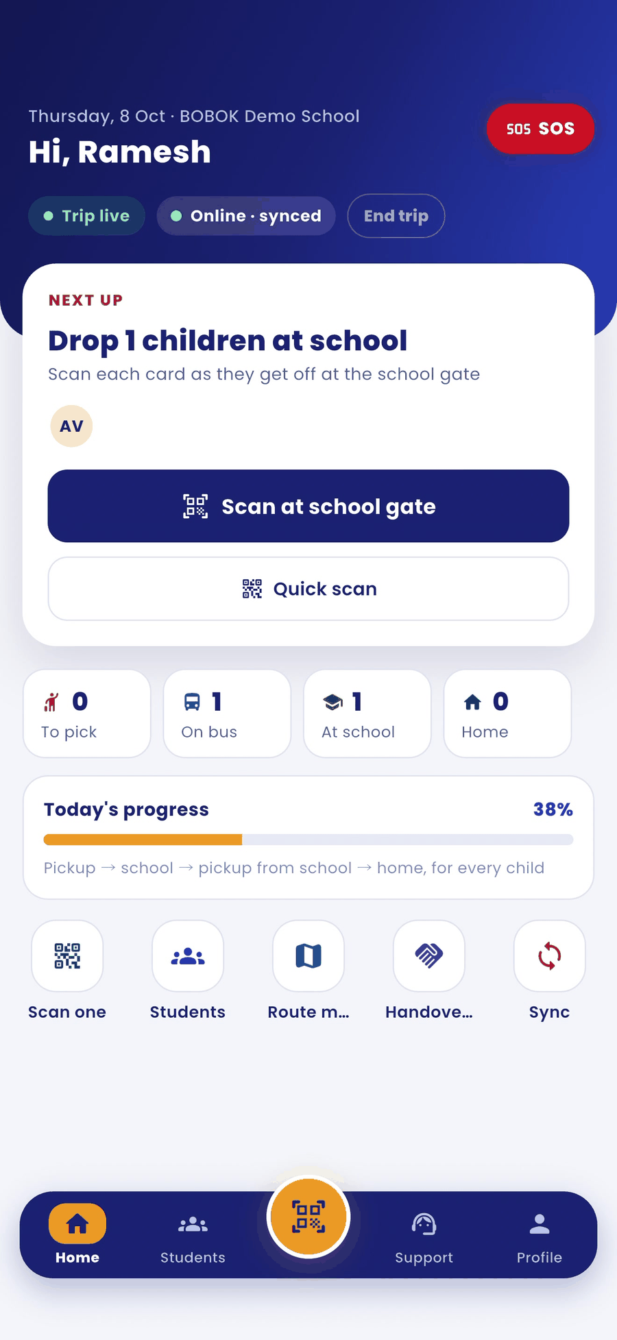 Drop at school