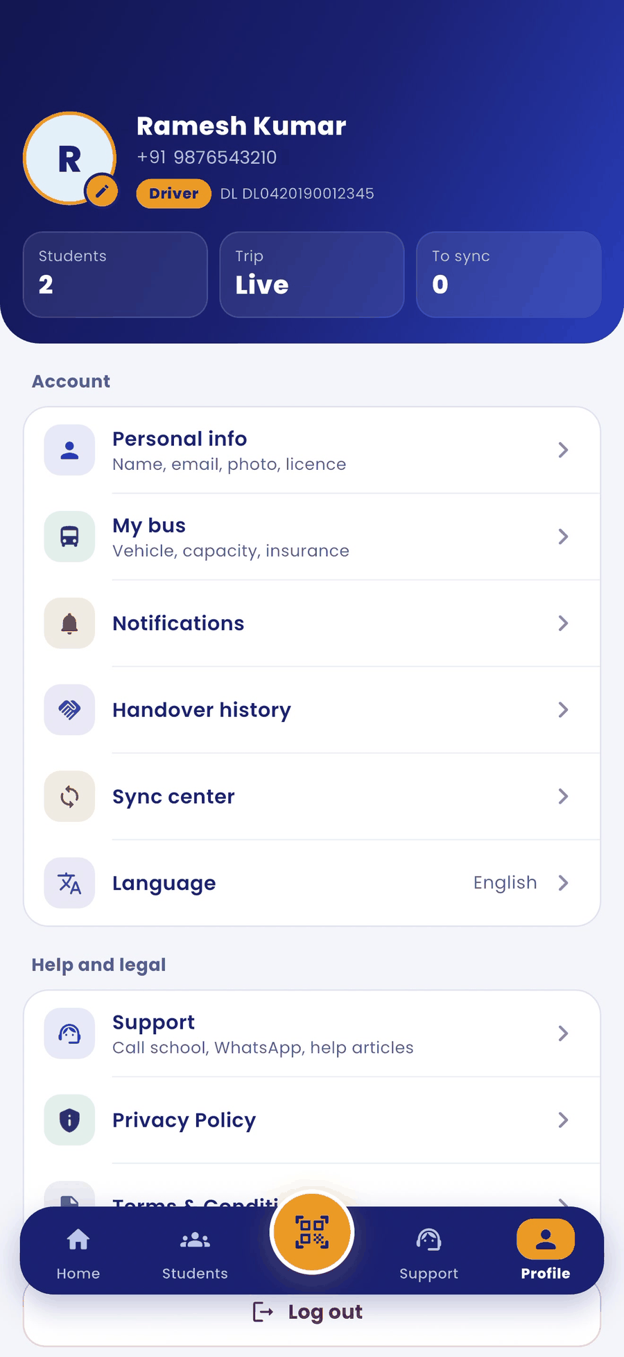 Driver profile